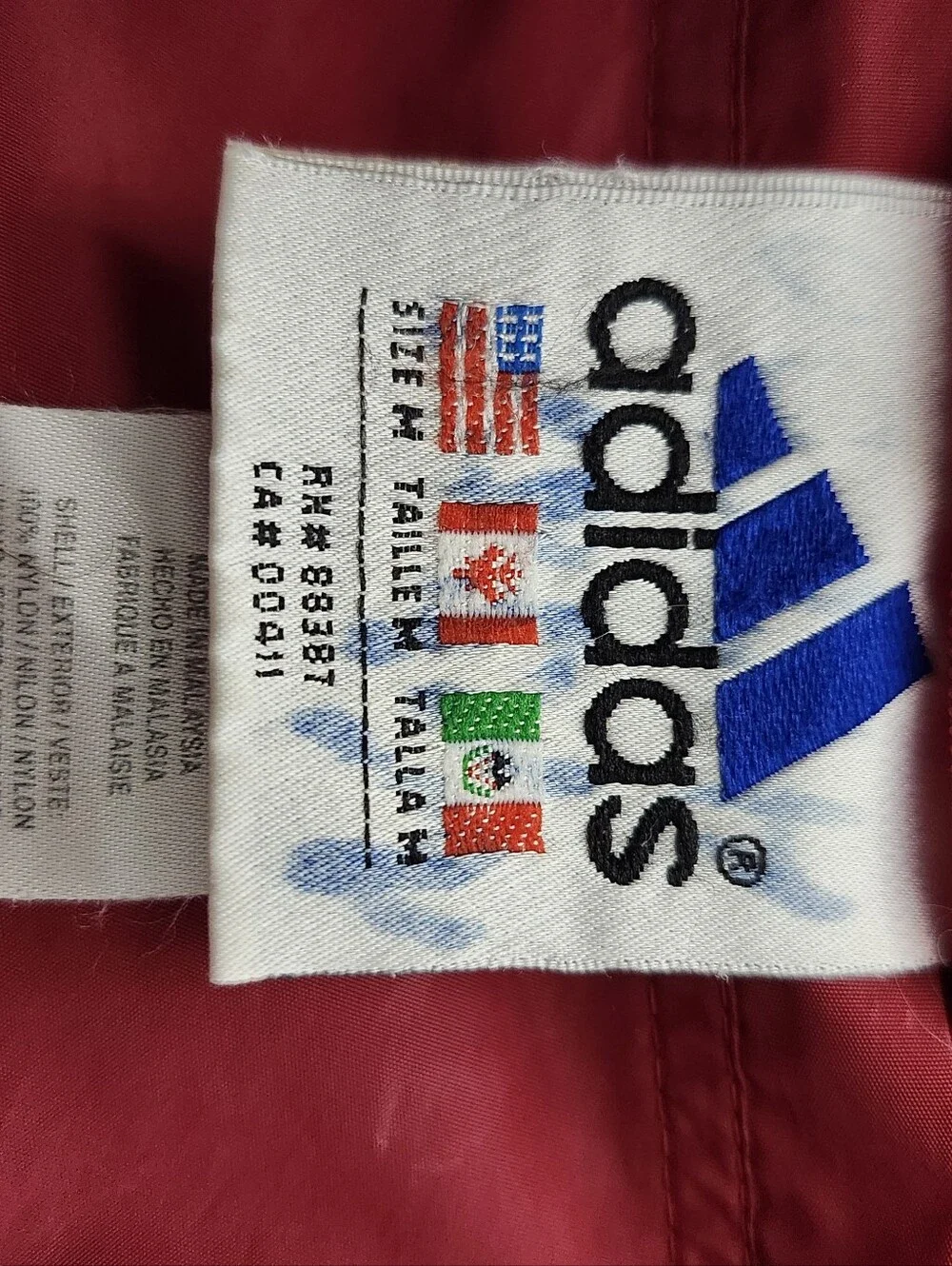 Vintage Adidas Y2K 90's Reversible Hooded Nylon Fleece   Jacket Mens Size Medium